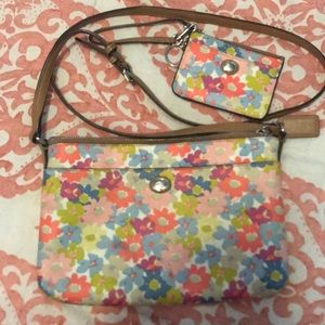 Floral coach purse and wristlet